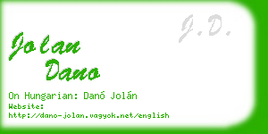 jolan dano business card