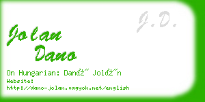 jolan dano business card